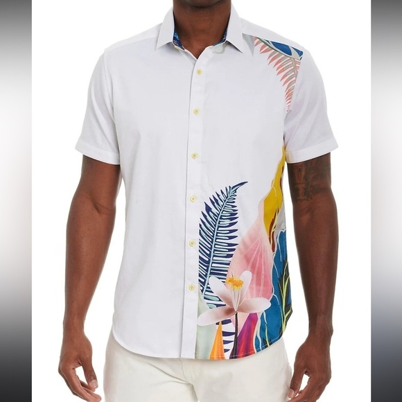 Other - Robert Graham Coastal Venture Embroidered Tropical Print Graphic Shirt XL